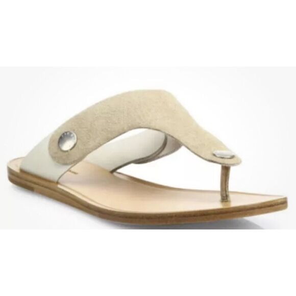 Rag&Bone Luna Suede Leather Sandals Ivory Stucco Slides Mule 36 US 5.5 - Picture 3 of 6